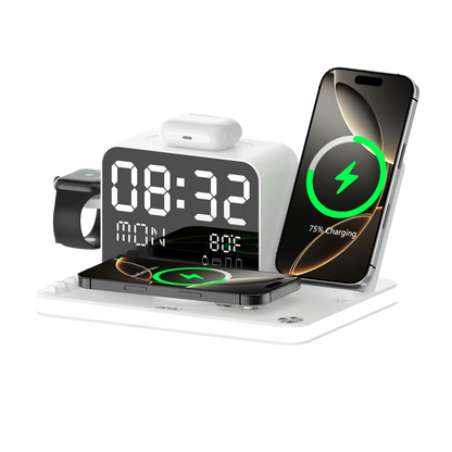 7-in-1 Wireless Charging Station, Dual Phone Fast Charger with MagSafe