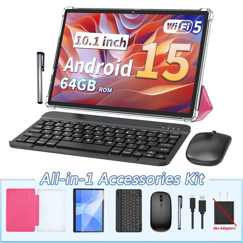 Android 15 Tablet 10.1", 2-in-1 Tablet with Keyboard