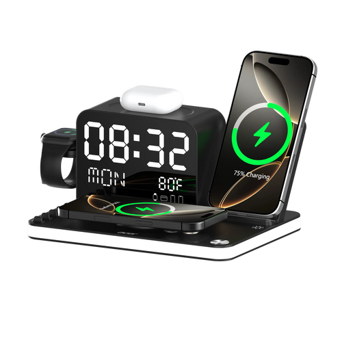 7-in-1 Wireless Charging Station, Dual Phone Fast Charger with MagSafe