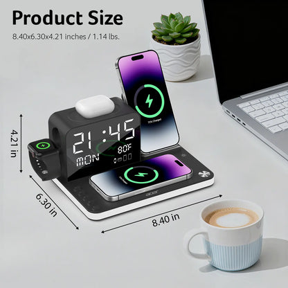 7-in-1 Wireless Charging Station, Dual Phone Fast Charger with MagSafe