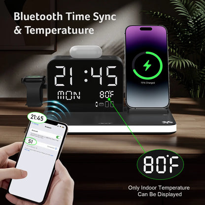 7-in-1 Wireless Charging Station, Dual Phone Fast Charger with MagSafe