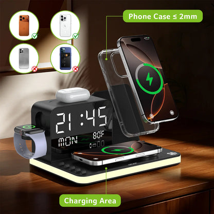 7-in-1 Wireless Charging Station, Dual Phone Fast Charger with MagSafe