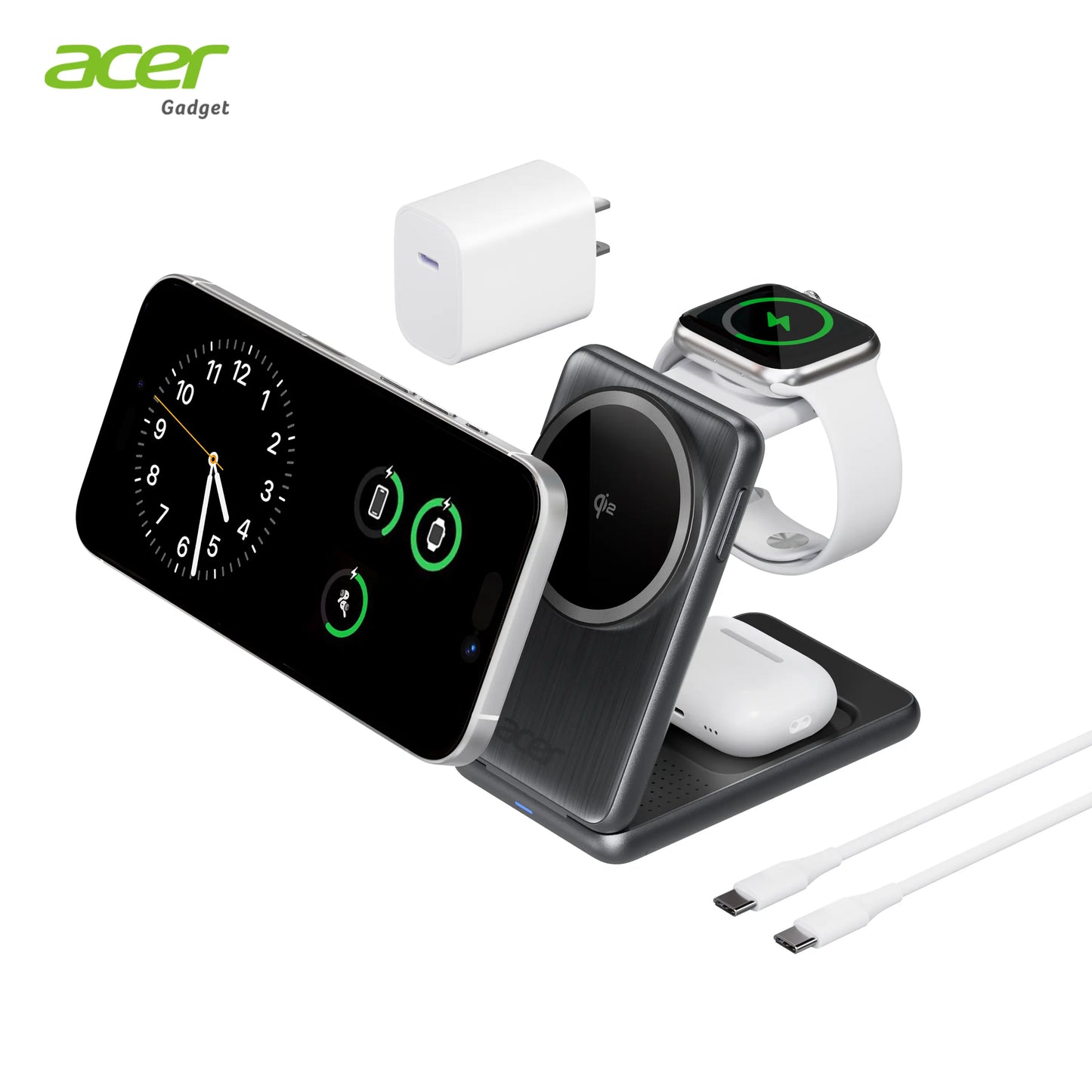 Acer S3 3 in 1 Wireless Charging Station, MagSafe Charger Stand Compatible