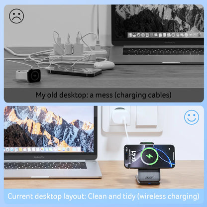 Acer S3 3 in 1 Wireless Charging Station, MagSafe Charger Stand Compatible