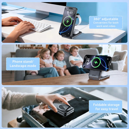 Acer S3 3 in 1 Wireless Charging Station, MagSafe Charger Stand Compatible
