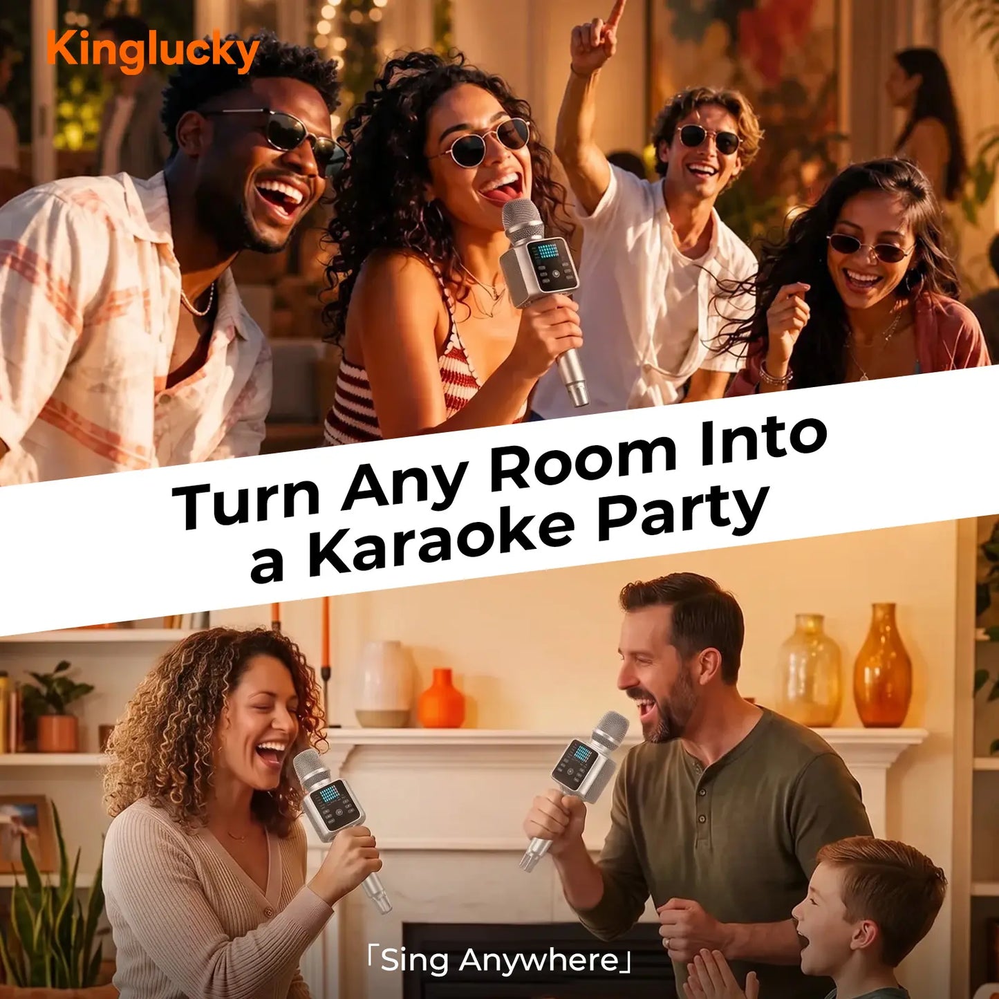 Wireless Karaoke Microphone - 2-in-1 Portable Bluetooth Mic & Speaker