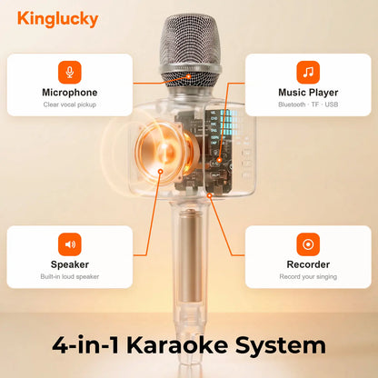 Wireless Karaoke Microphone - 2-in-1 Portable Bluetooth Mic & Speaker