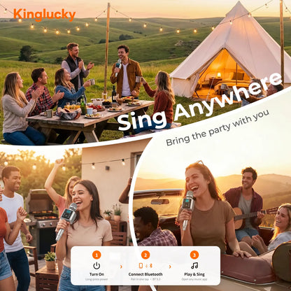 Wireless Karaoke Microphone - 2-in-1 Portable Bluetooth Mic & Speaker