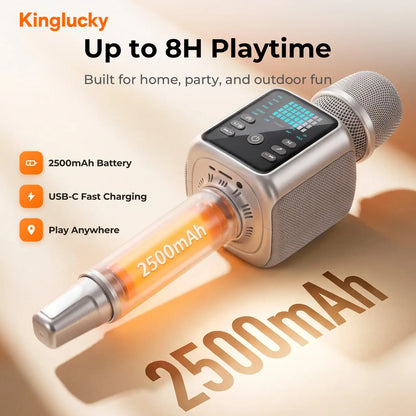 Wireless Karaoke Microphone - 2-in-1 Portable Bluetooth Mic & Speaker